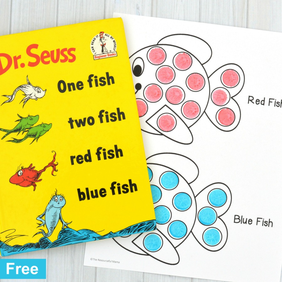 Red Fish Blue Fish Activity pertaining to One Fish Two Fish Free Printables