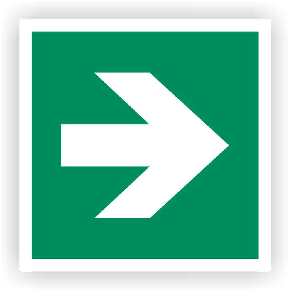 Rettungsweg – Richtungspfeil Nach Rechts Asr A1.3 Din En Iso 7010 in Online Sign V4 Free Printable Safety Sign