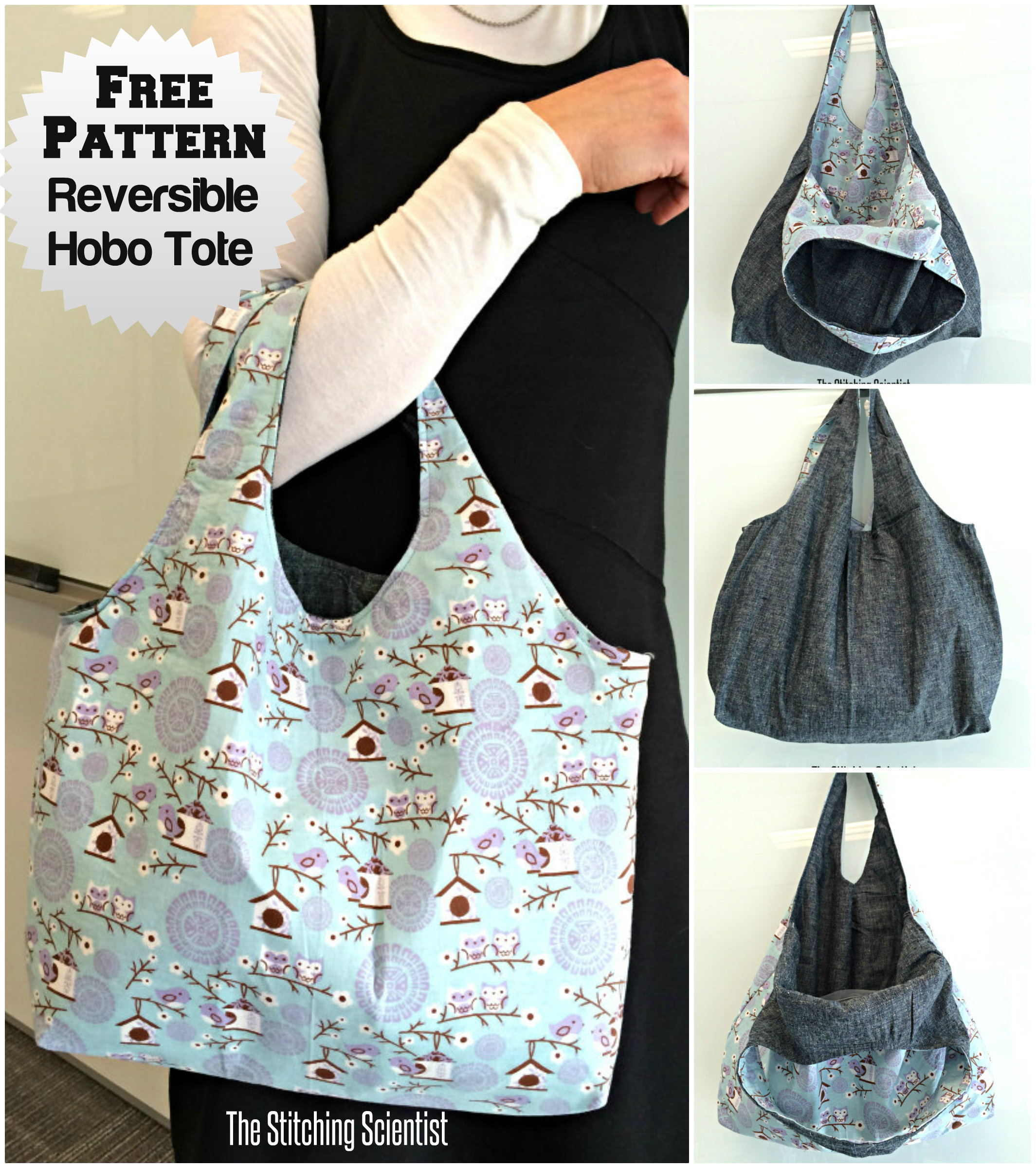 Reversible Hobo Beginner Bag Pattern | The Stitching Scientist regarding Free Printable Hobo Bag Patterns