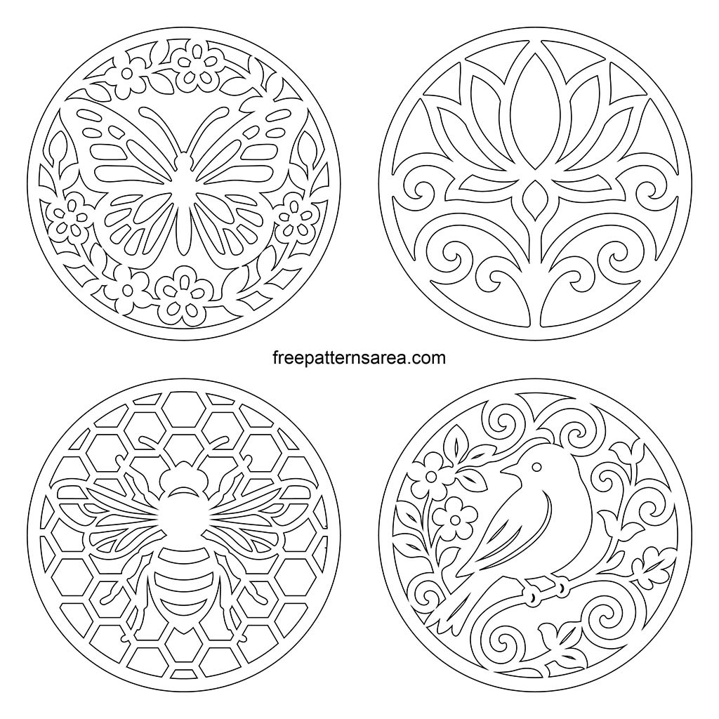 Round Coaster Templates – Free Pdf For Crafts &amp;amp; Scroll Saw throughout Pdf Printable Scroll Saw Patterns