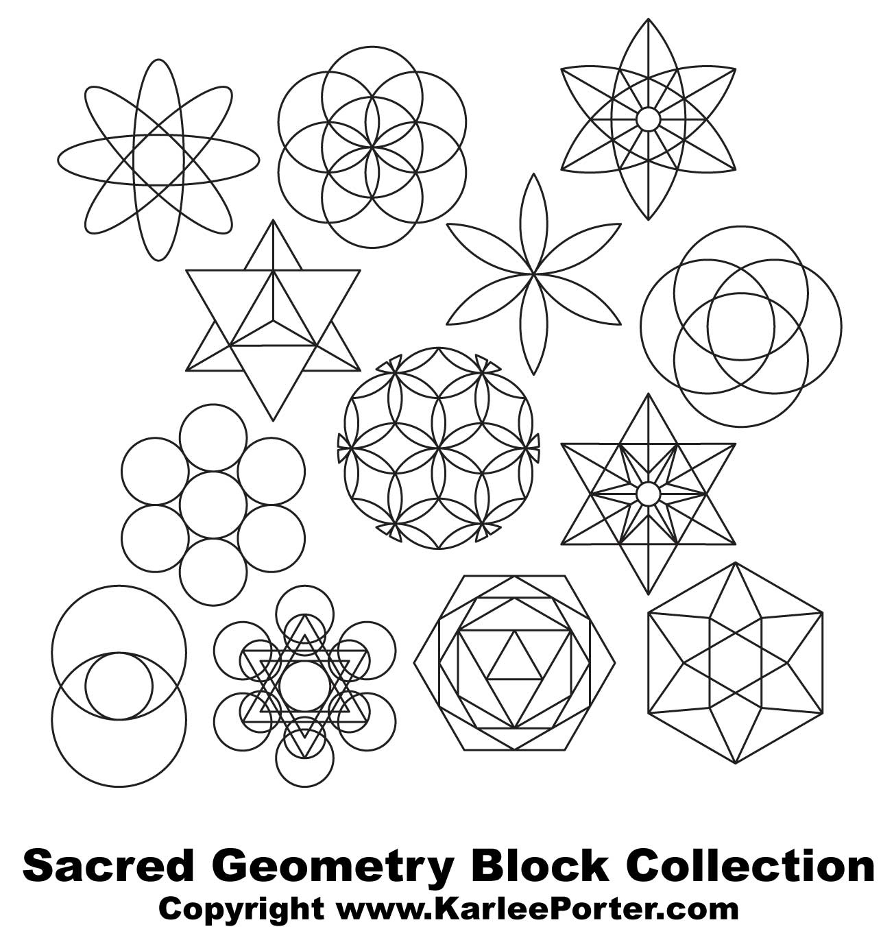 Sacred Geometry Block Collection – Set Of 13 – Karlee Porter inside Printable Sacred Geometry Patterns