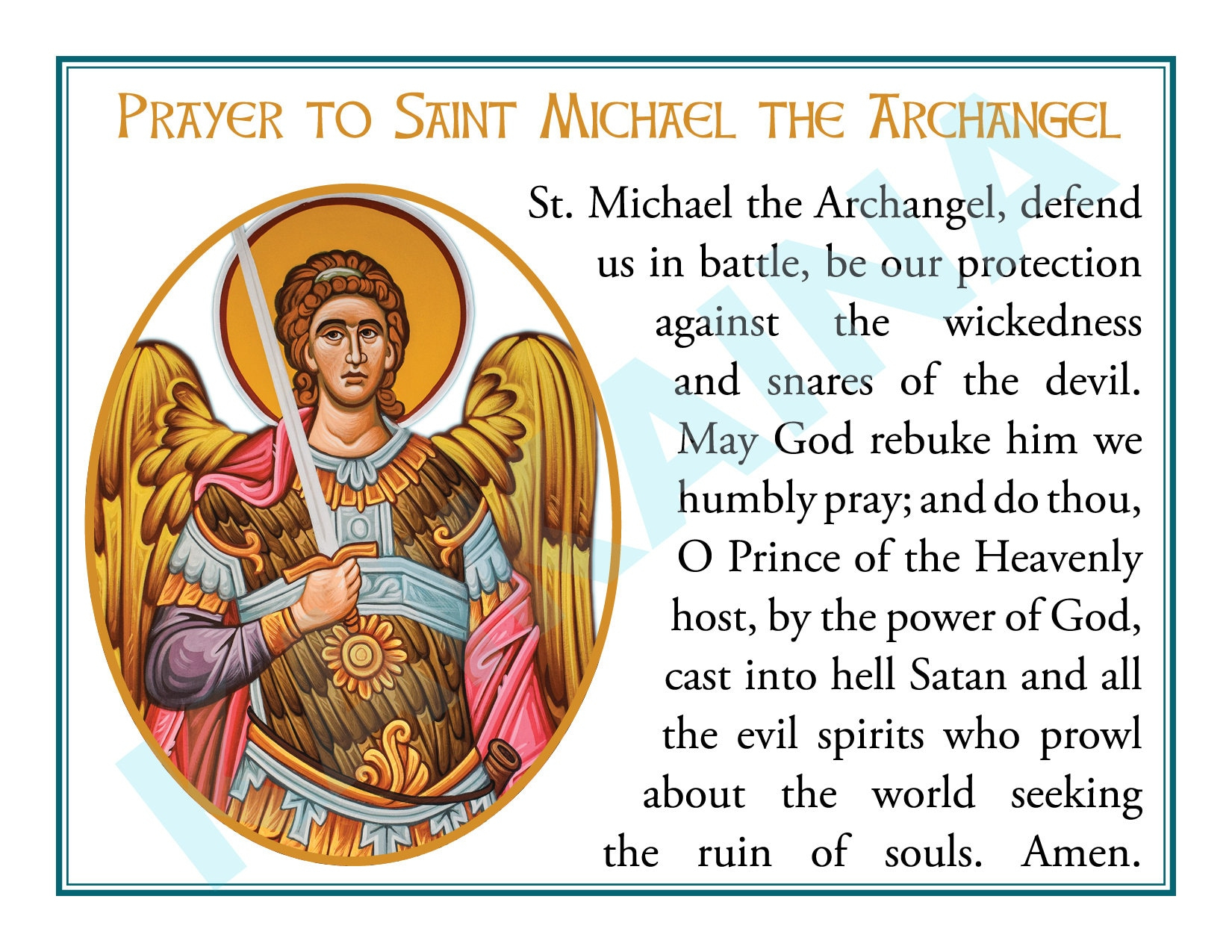 Saint Michael The Archangel Downloadable And Printable Prayer Card 4-Up A Page - Catholic Prayer Card with regard to Printable Free Printable St Michael Prayer