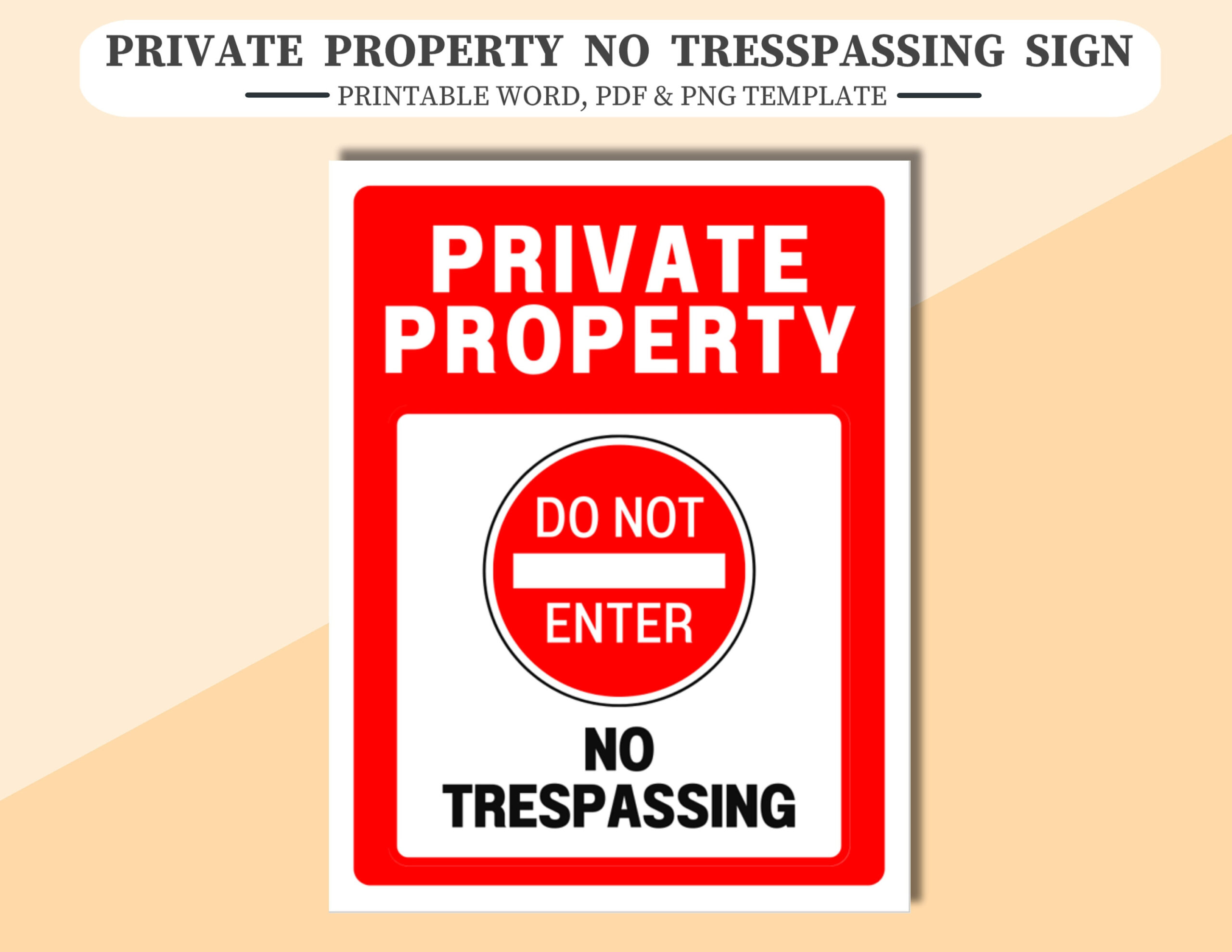 Schild „Betreten Verboten“ Auf Privatgrundstücken. Druckbare Word within Free No Trespassing Sign Template