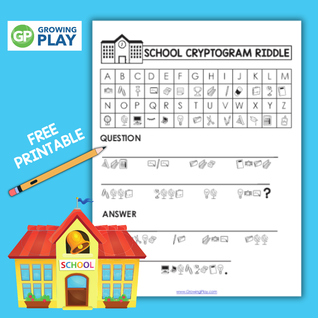 School Cryptogram Puzzle Free Printable - Growing Play throughout Free Printable Cryptograms with Answers