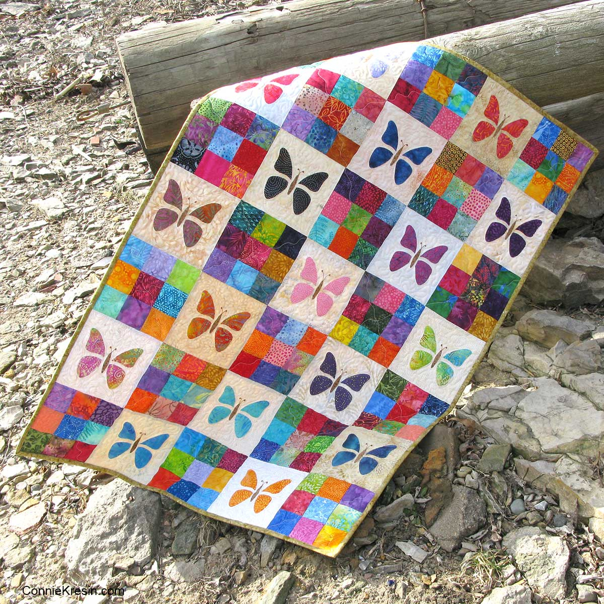 Scrappy Butterfly Baby Quilt Tutorial - Freemotionthe River pertaining to Free Printable Butterfly Quilt Patterns