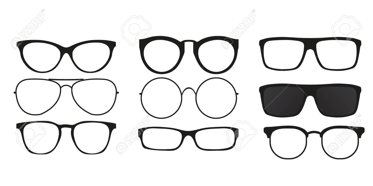 Set Sunglasses Vector Design Template. A Set Of Sunglasses. Idea inside Free Printable Sunglasses Pattern