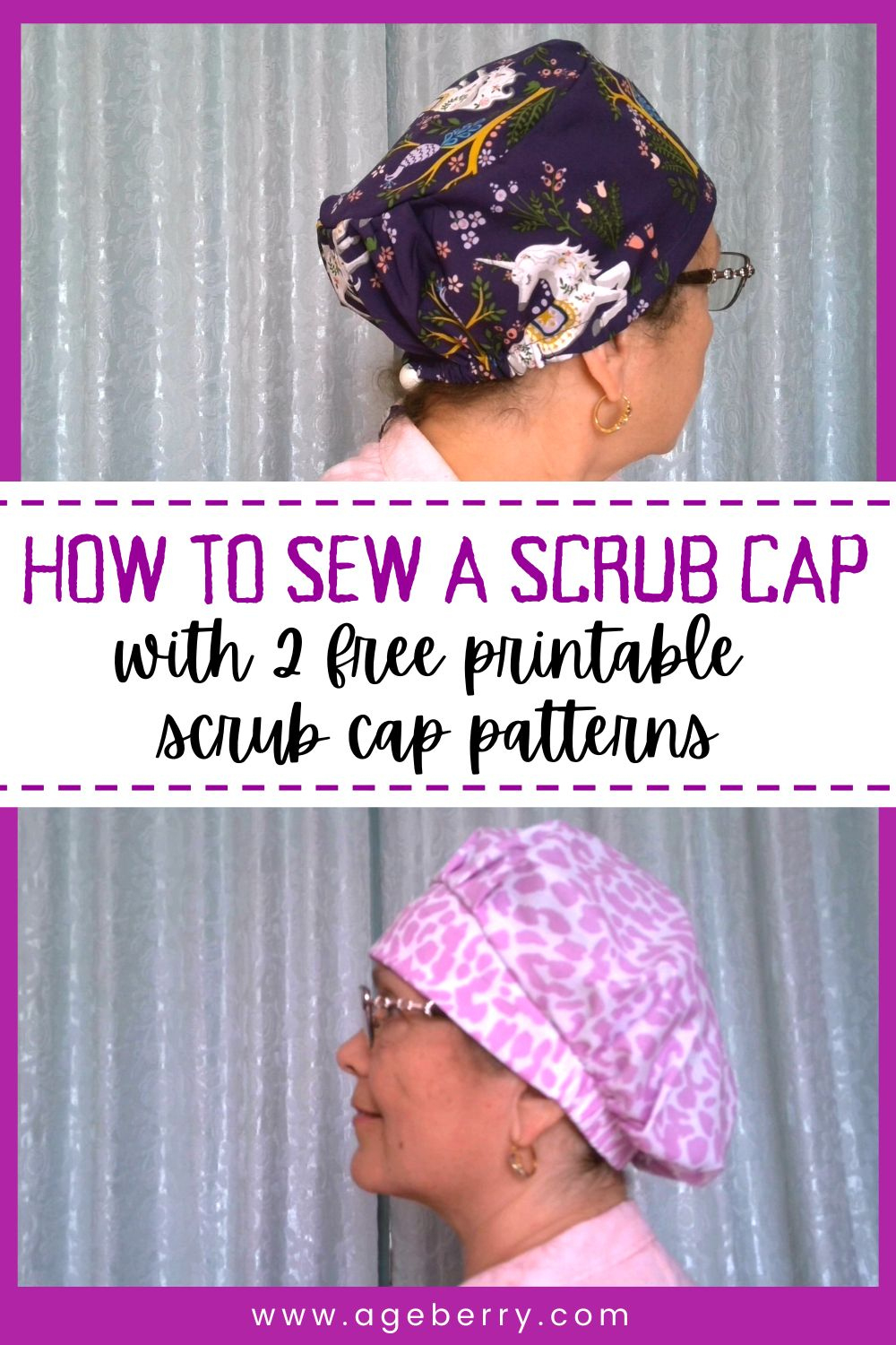 Sewing Tutorial On How To Sew A Scrub Cap Plus 2 Free Printable regarding Free Printable Scrub Cap Pattern For Long Hair