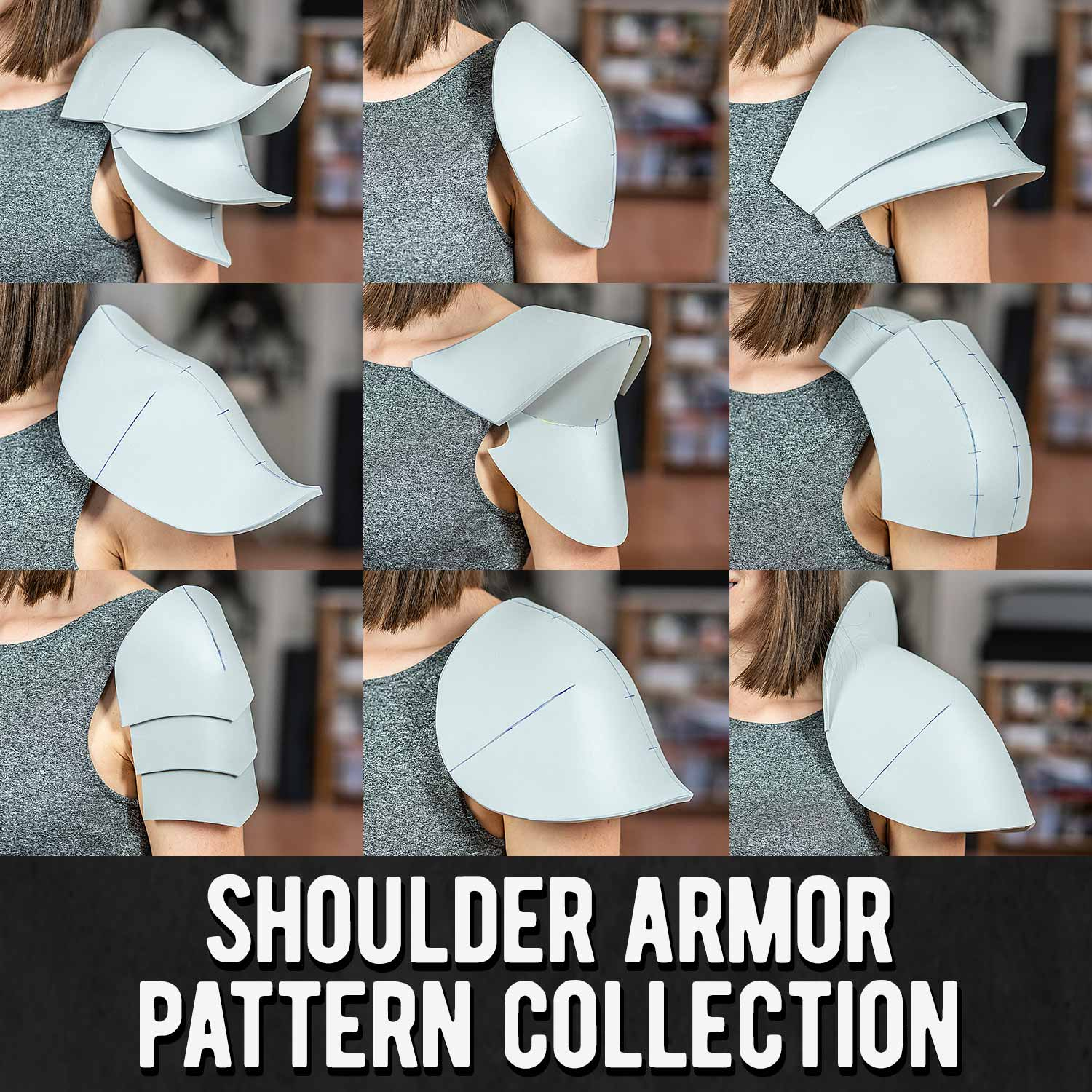 Shoulder Armor Pattern Collection (9 Designs) - Digital Download | Pdf within Free Shoulder Armor Template