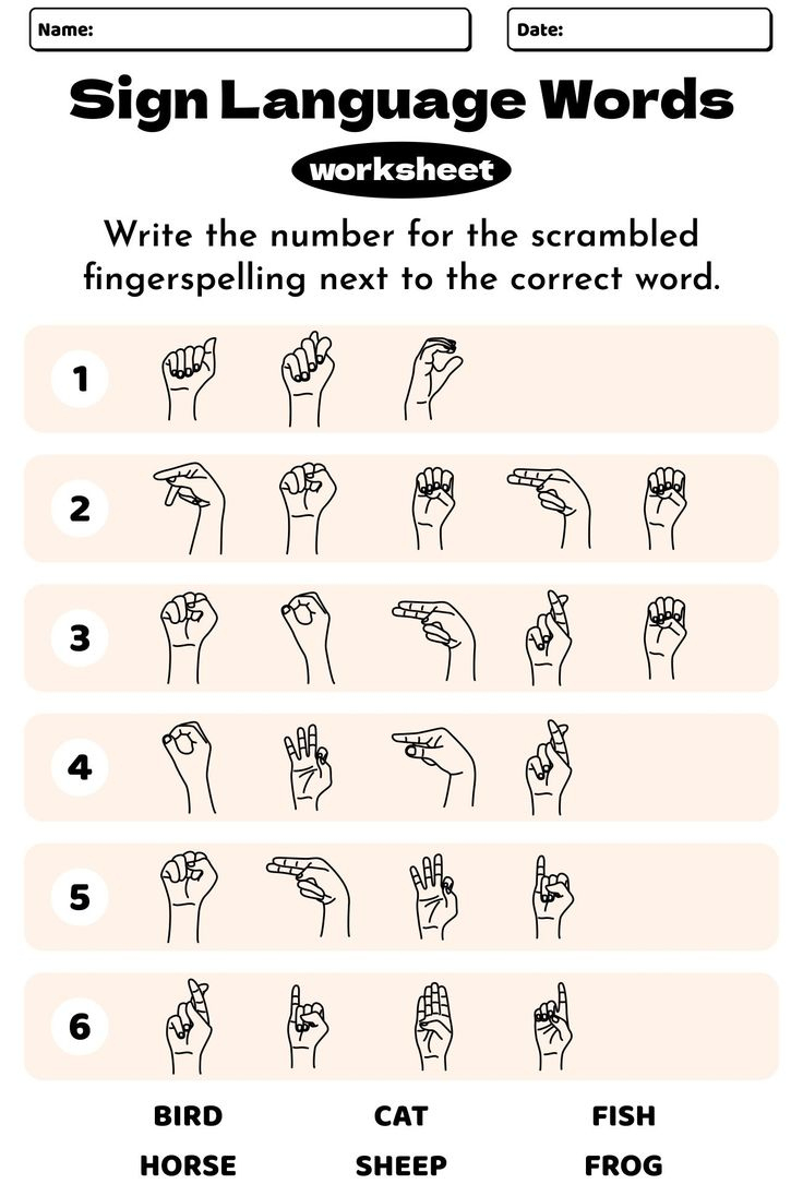 Sign Language Words Worksheets - 10 Free Pdf Printables | Printablee intended for Free Printable Sign Language Phrases