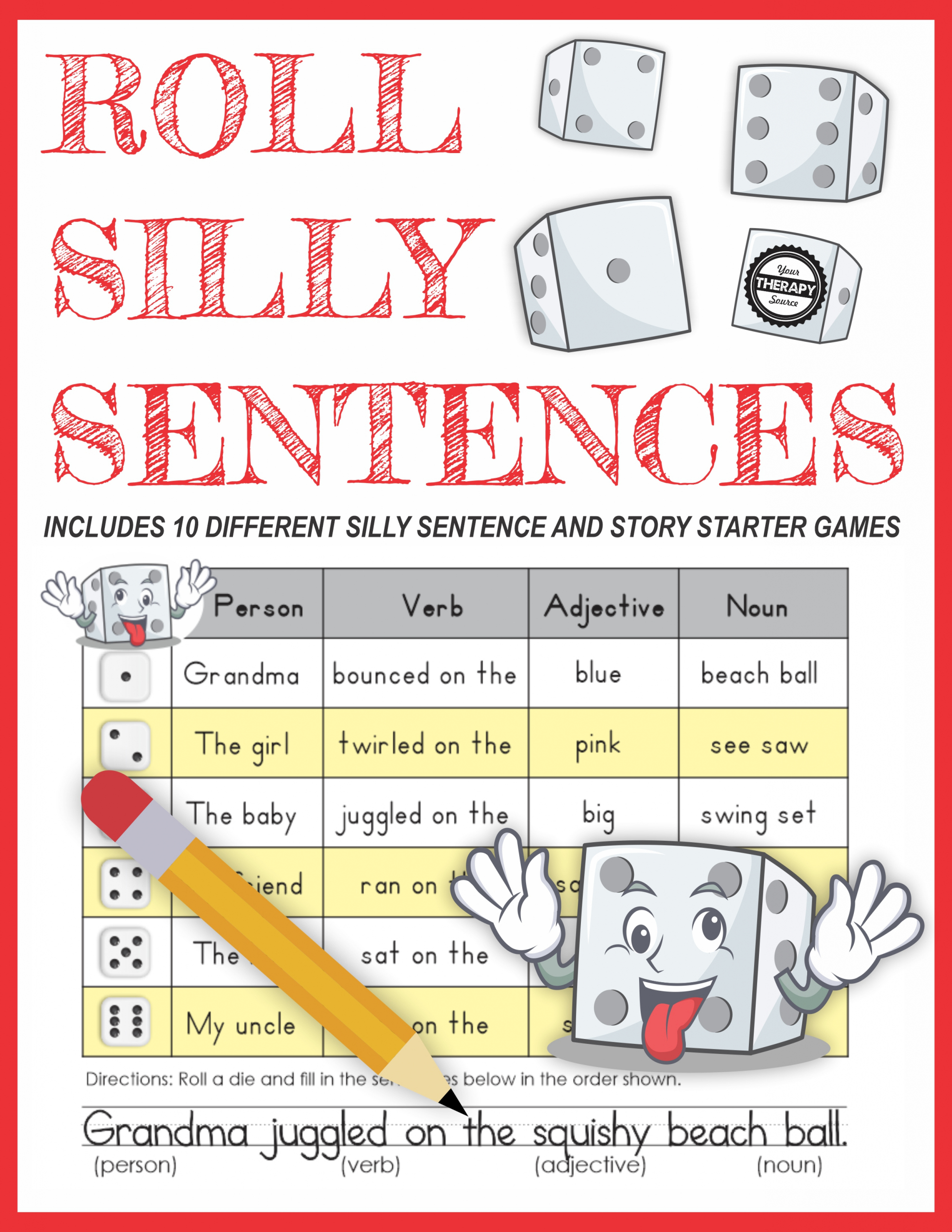 Silly Sentences For Kids inside Free Silly Sentences Printable