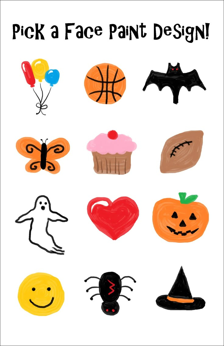 Simple And Quick Face Paint Designs Created For The Halloween Fair. with Free Printable Face Painting Stencils