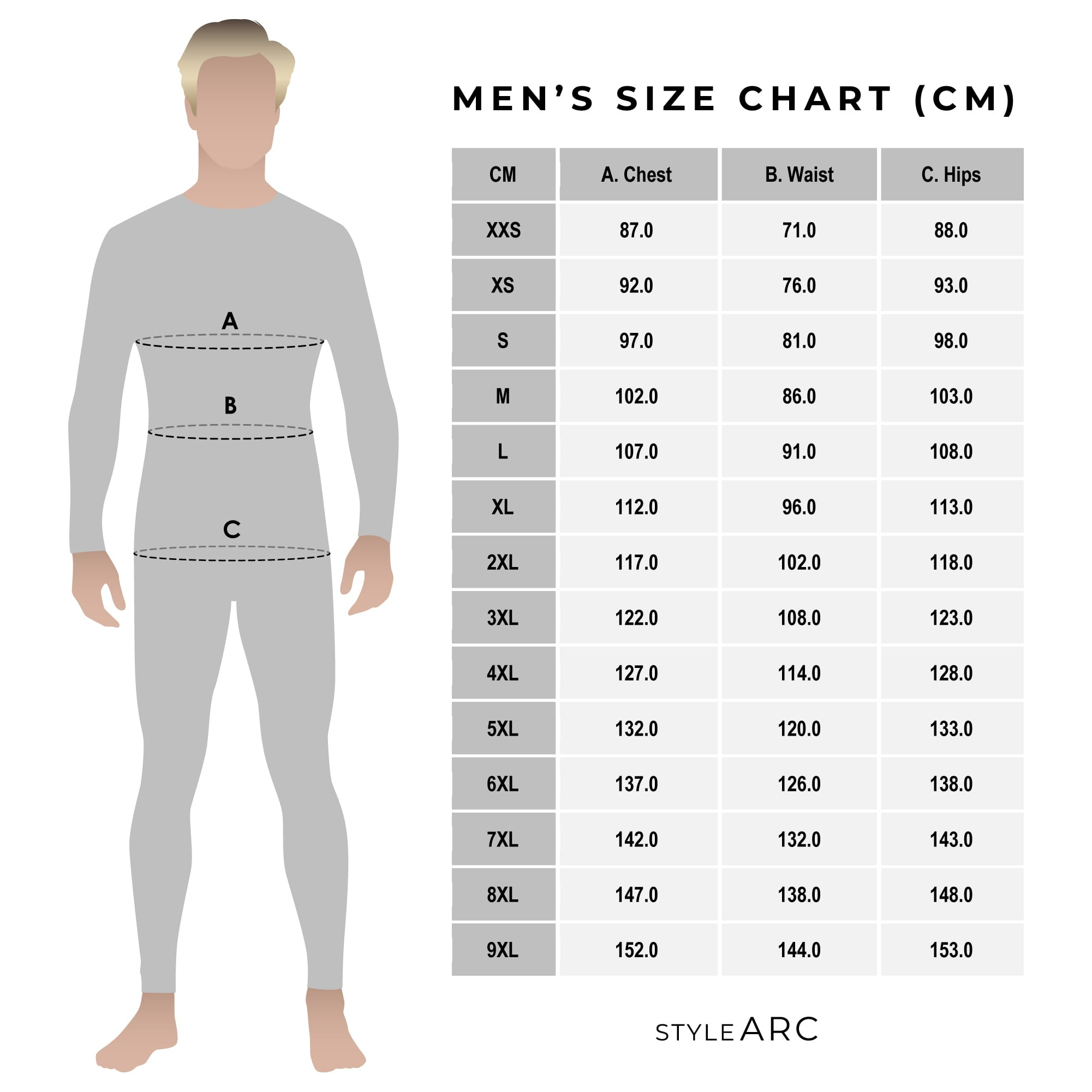 Size Charts – Style Arc pertaining to Cm to Inches Size Chart