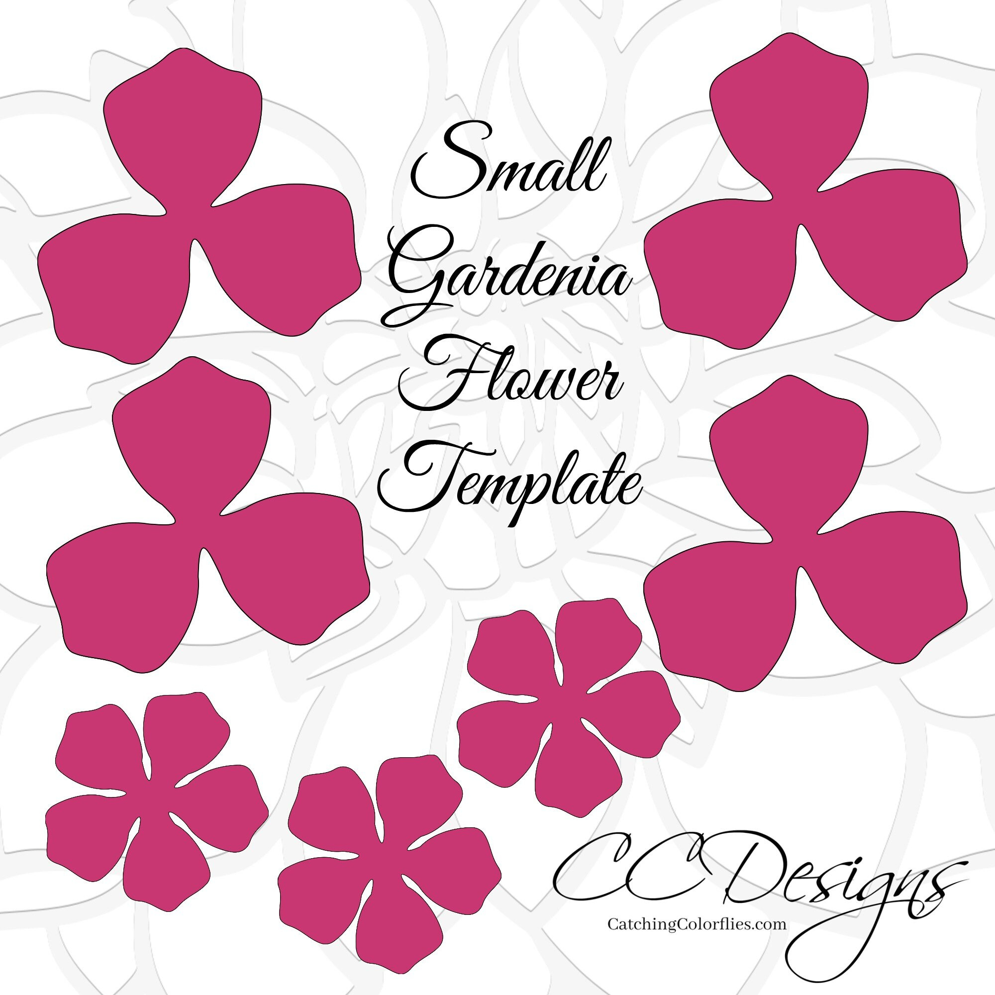 Small Gardenia Paper Flower Templates, Printable Pdf Flower with regard to Free Gardenia Paper Flower Template
