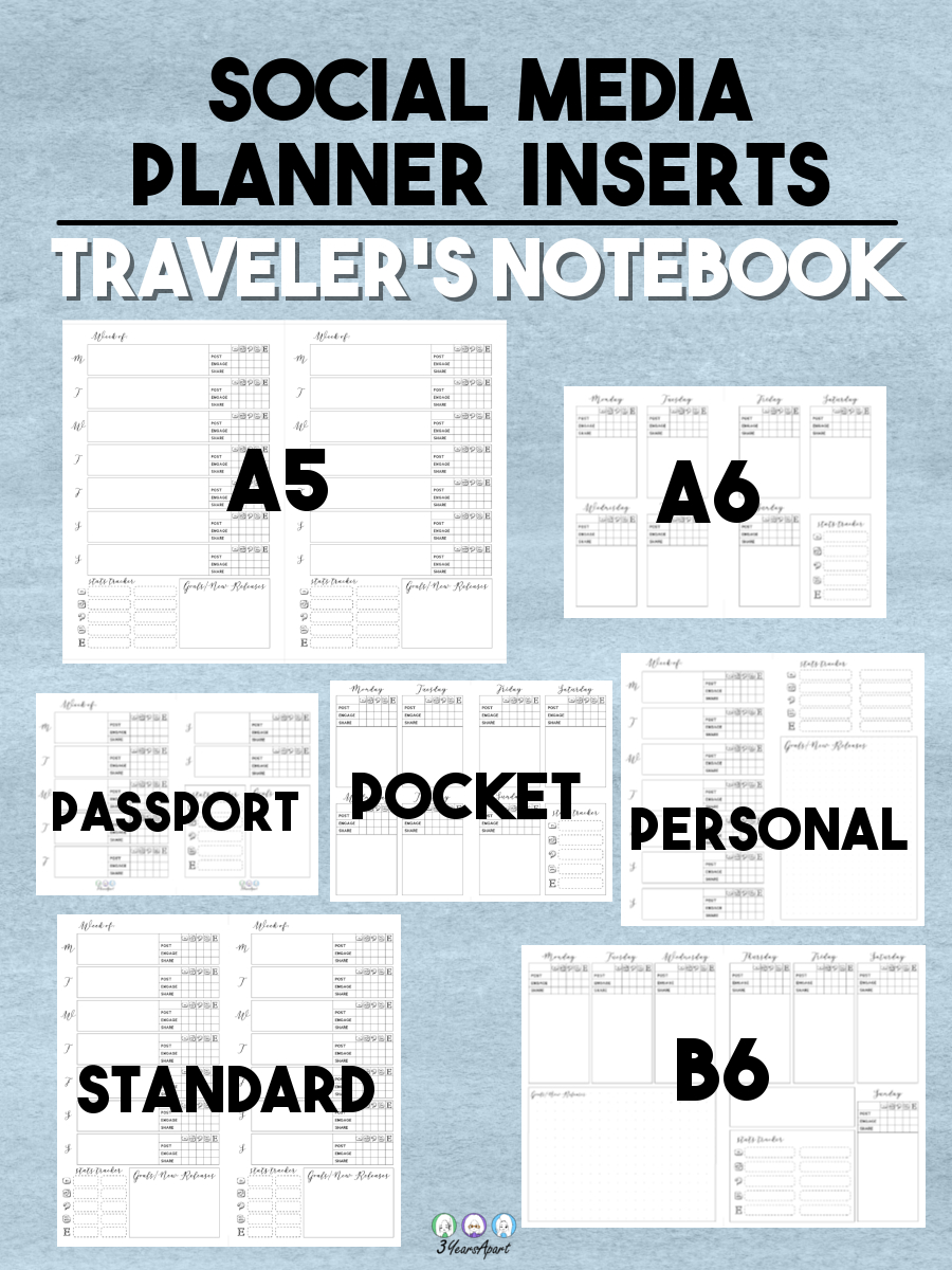 Social Media Planner Inserts | Free Printable For Traveler&amp;#039;S in Free Pocket Tn Printables