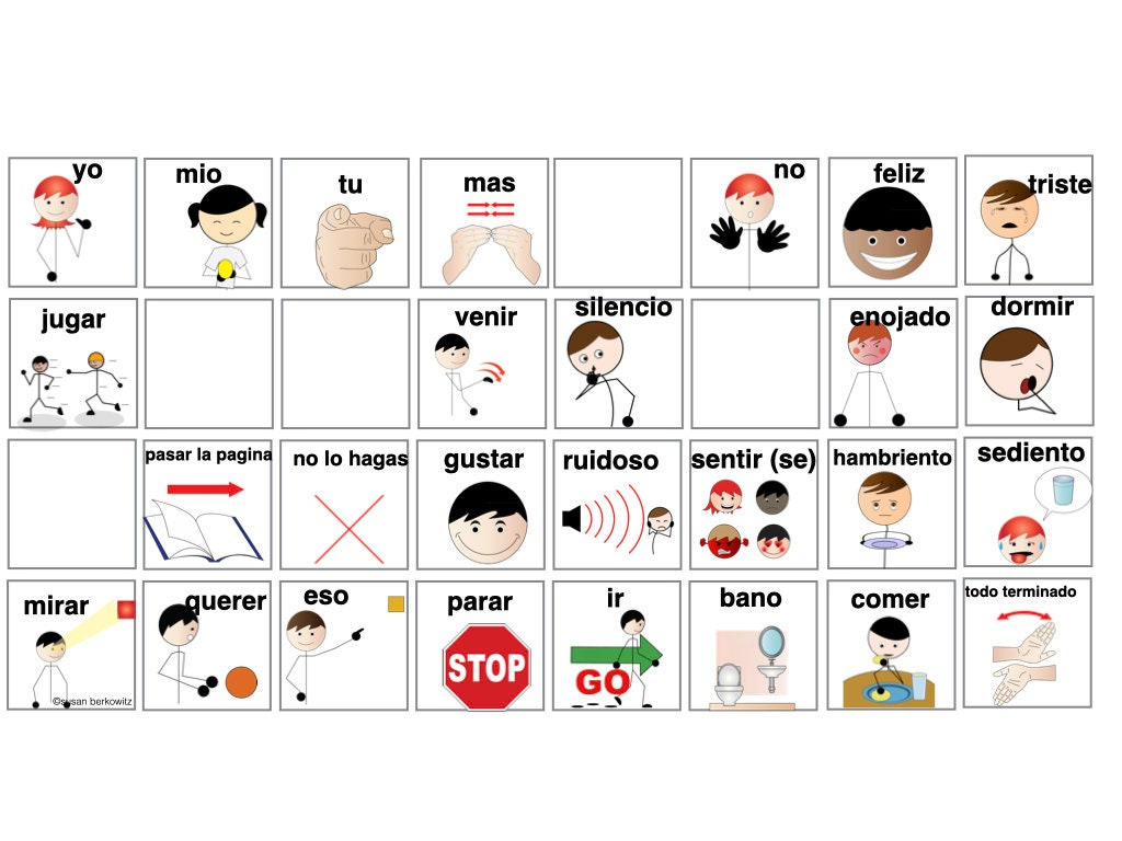 Spanish Communication Boards For Aac Core Words For Speech Therapy within Spanish Communication Board Free Printable