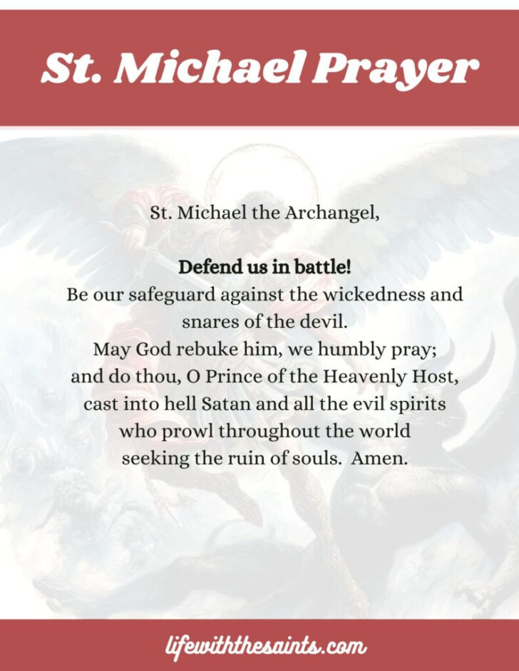 Printable Free Printable St Michael Prayer
