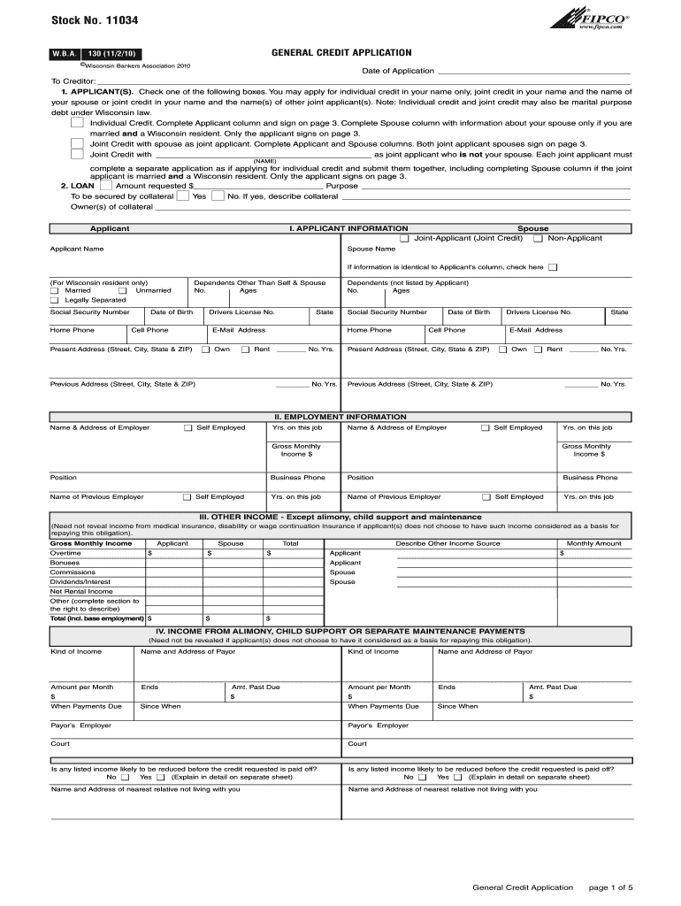 Standard Credit Application - Fill Online, Printable, Fillable regarding Free Standard Credit Application Template