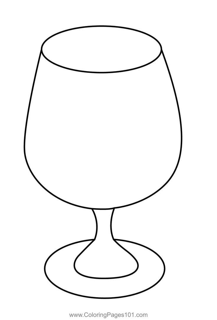 Stylish Wine Glass Coloring Page in Free Printable Stencils For Wine Glasses