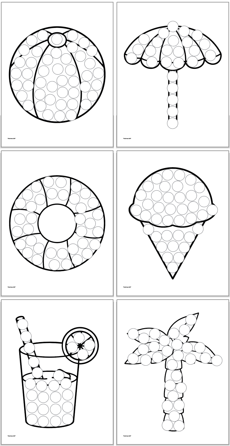 Summer Do A Dot Marker Free Printables - The Artisan Life intended for Do a Dot Free Printables Summer