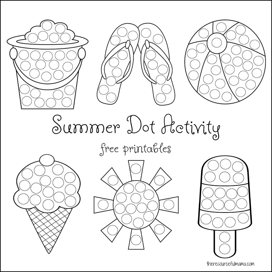Summer Dot Activity {Free Printables} - The Resourceful Mama intended for Do a Dot Free Printables Summer