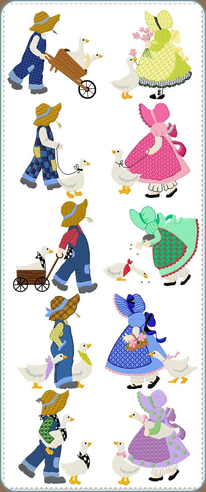 Sunbonnet Sue &amp;amp; Sam Too | Applique Quilt Patterns, Machine in Free Printable Sunbonnet Sue Patterns