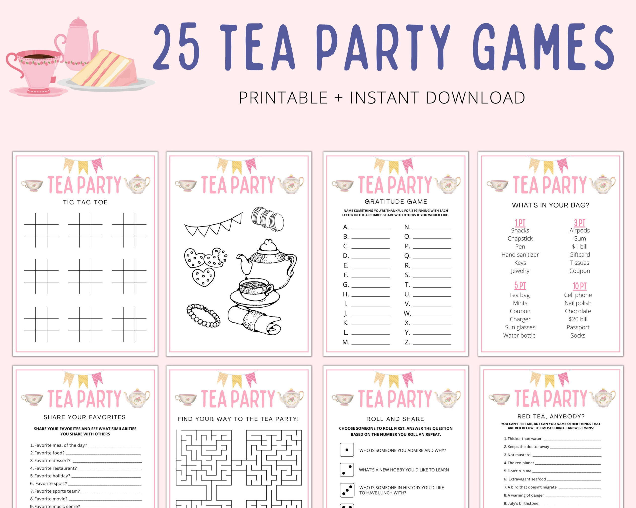 Tea Party Games | Tea Party Games Adults Kids Toddler | Tea Party with regard to Free Printable Tea Party Games For Adults