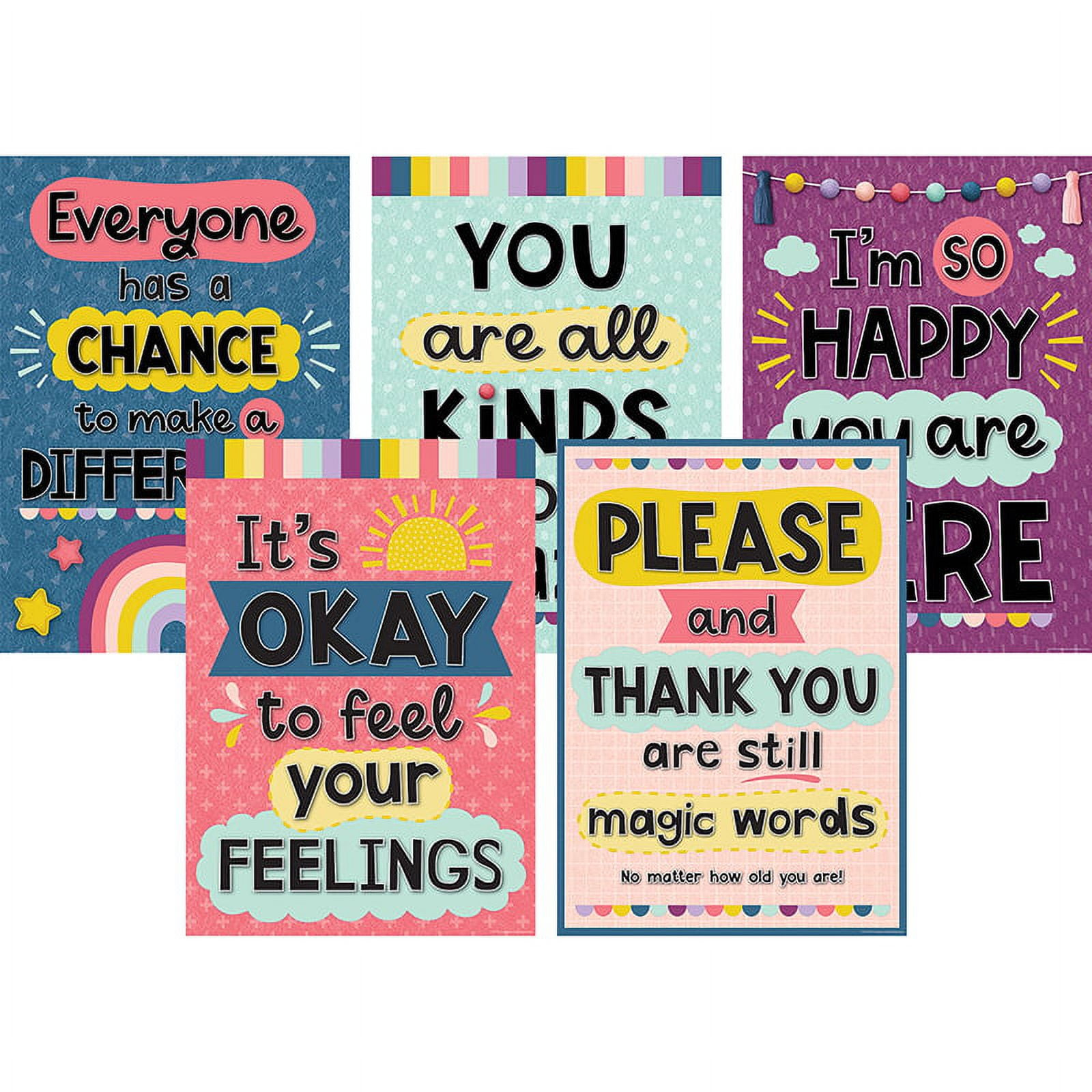 Teacher Created Resources Oh Happy Day Poster Pack, 5 Posters in Free Printable Daily Five Posters