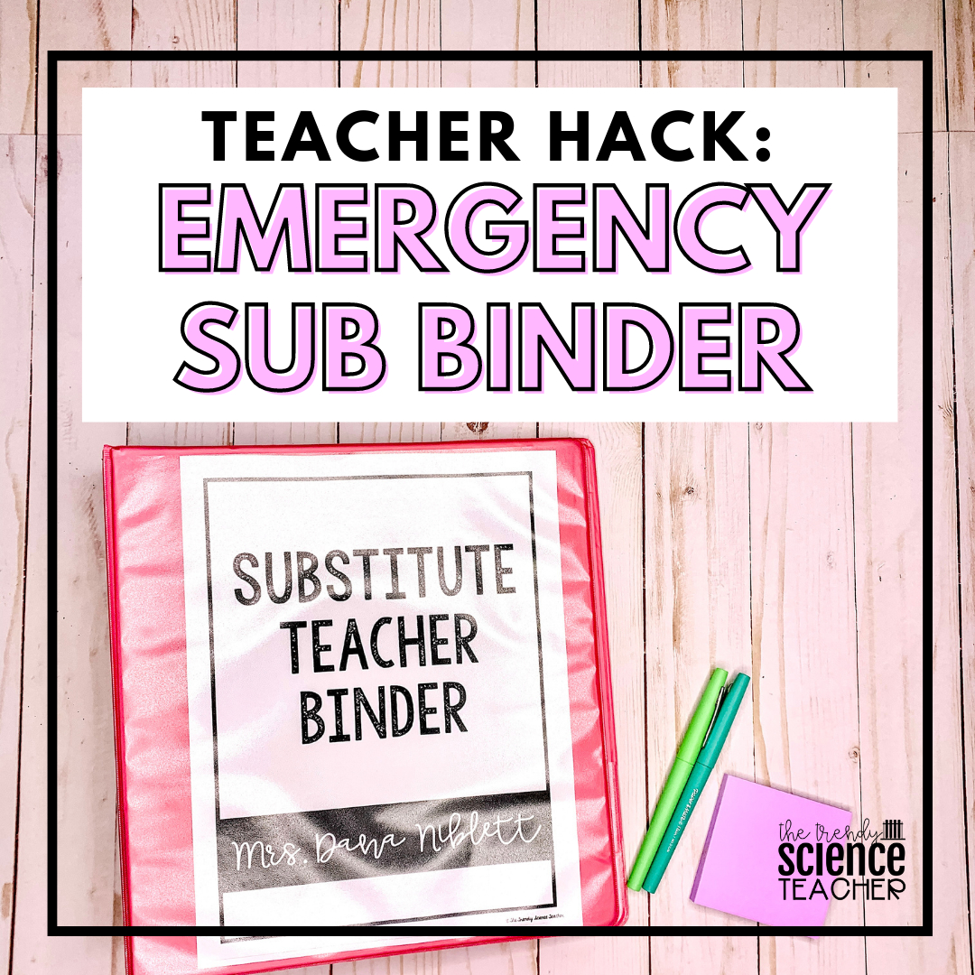 Teacher Hack: Create An Emergency Sub Binder ⋆ The Trendy Science pertaining to Free Substitute Teacher Binder Printables