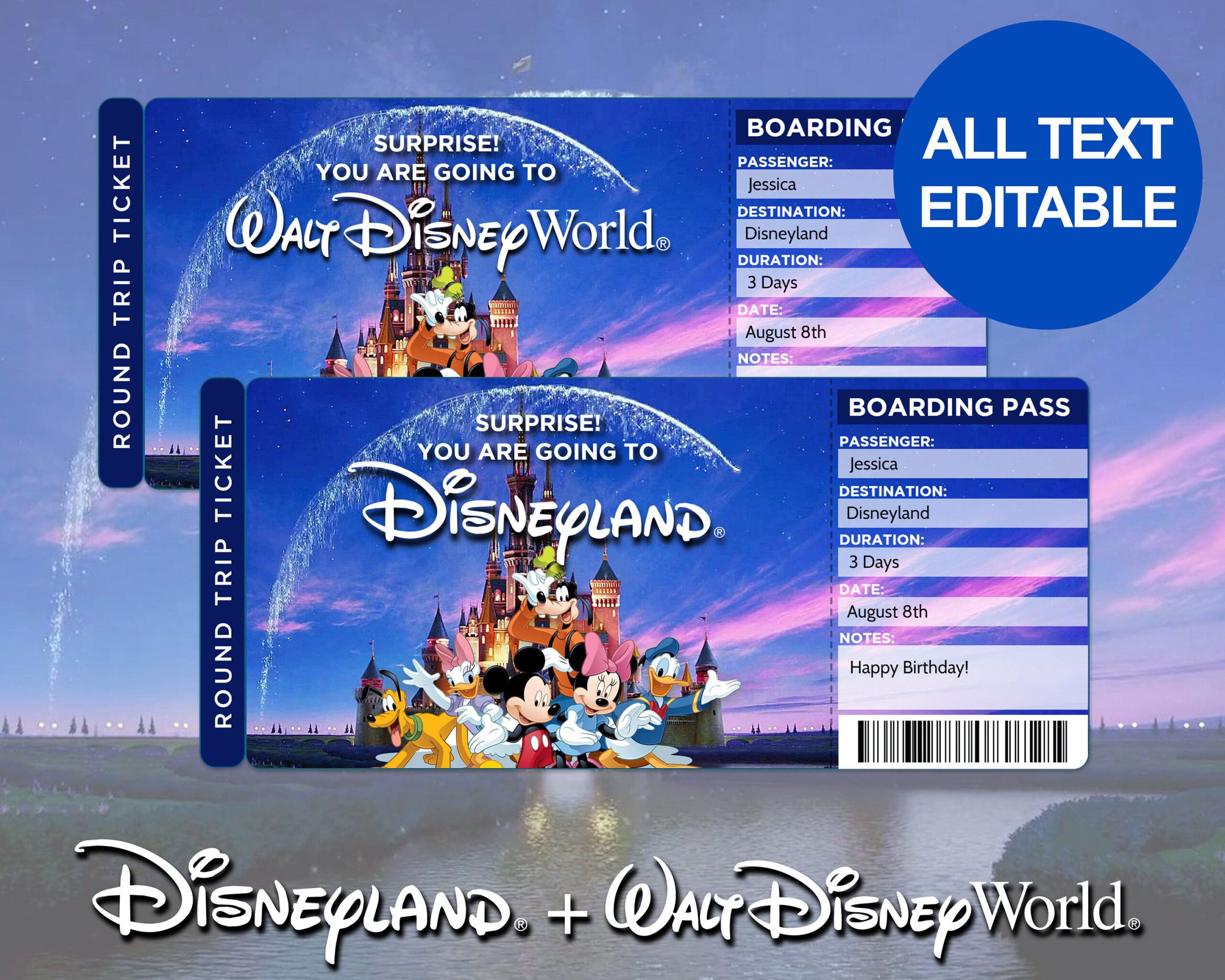 Template Free Printable Surprise Disney Tickets with regard to Disney Ticket Free Printable