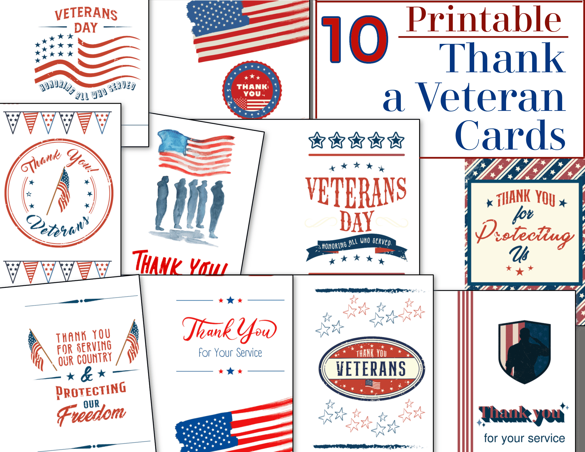 Thank A Veteran Cards - Free Printable - Organized 31 with regard to Free Printable Patriotic Thank You Cards