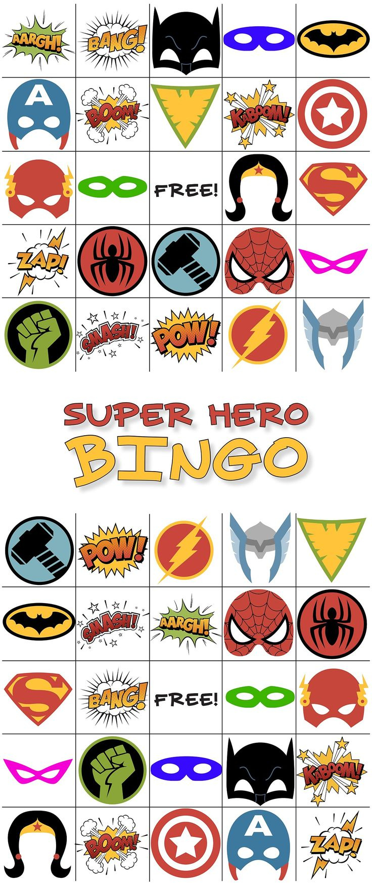 The Best Free Printable Superhero Bingo Game regarding Superhero Bingo Free Printable