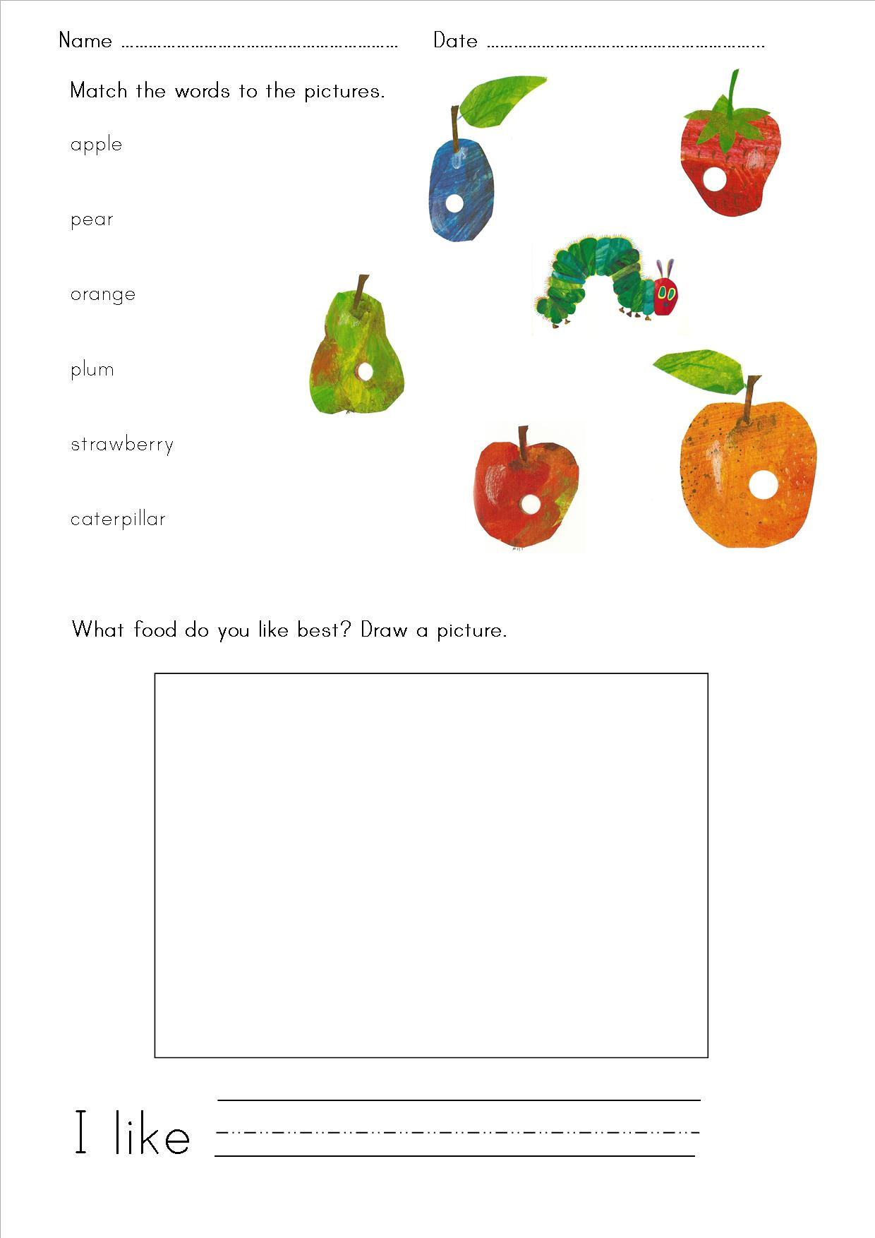 The Very Hungry Caterpillar | Primary Efl Resources regarding The Very Hungry Caterpillar Free Printable Worksheets