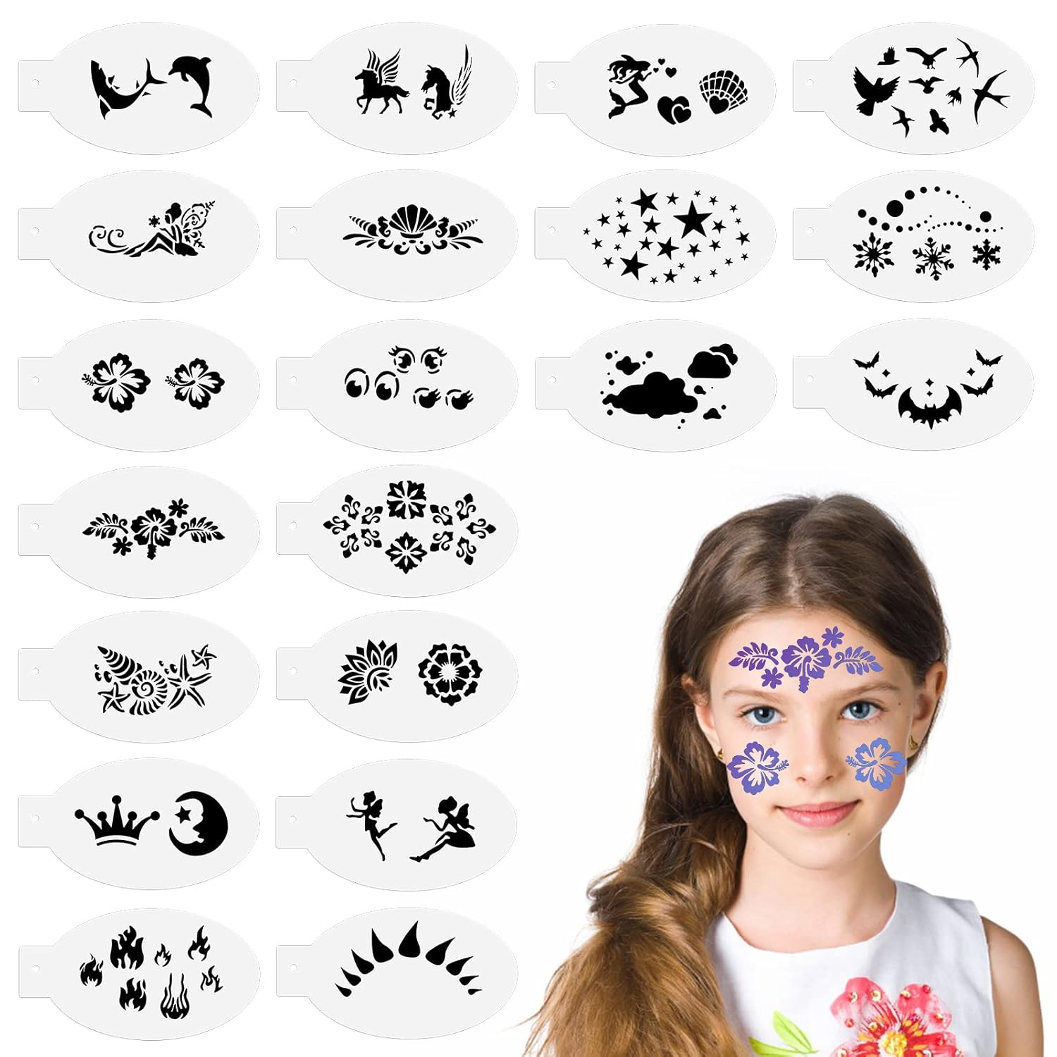 Thinp Reusable Face Painting Stencils - 20 Piece Set For India | Ubuy for Free Printable Face Painting Stencils