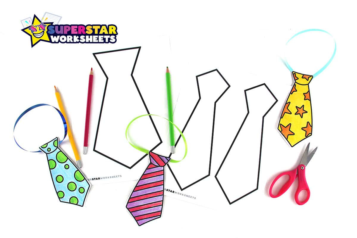 Tie Template (Free Printables) - Superstar Worksheets in Free Printable Tie Pattern