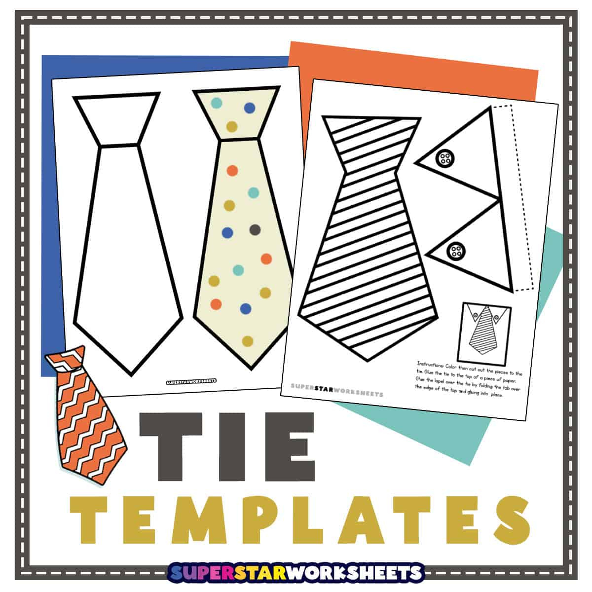 Tie Template (Free Printables) - Superstar Worksheets inside Free Printable Fathers Day Ties