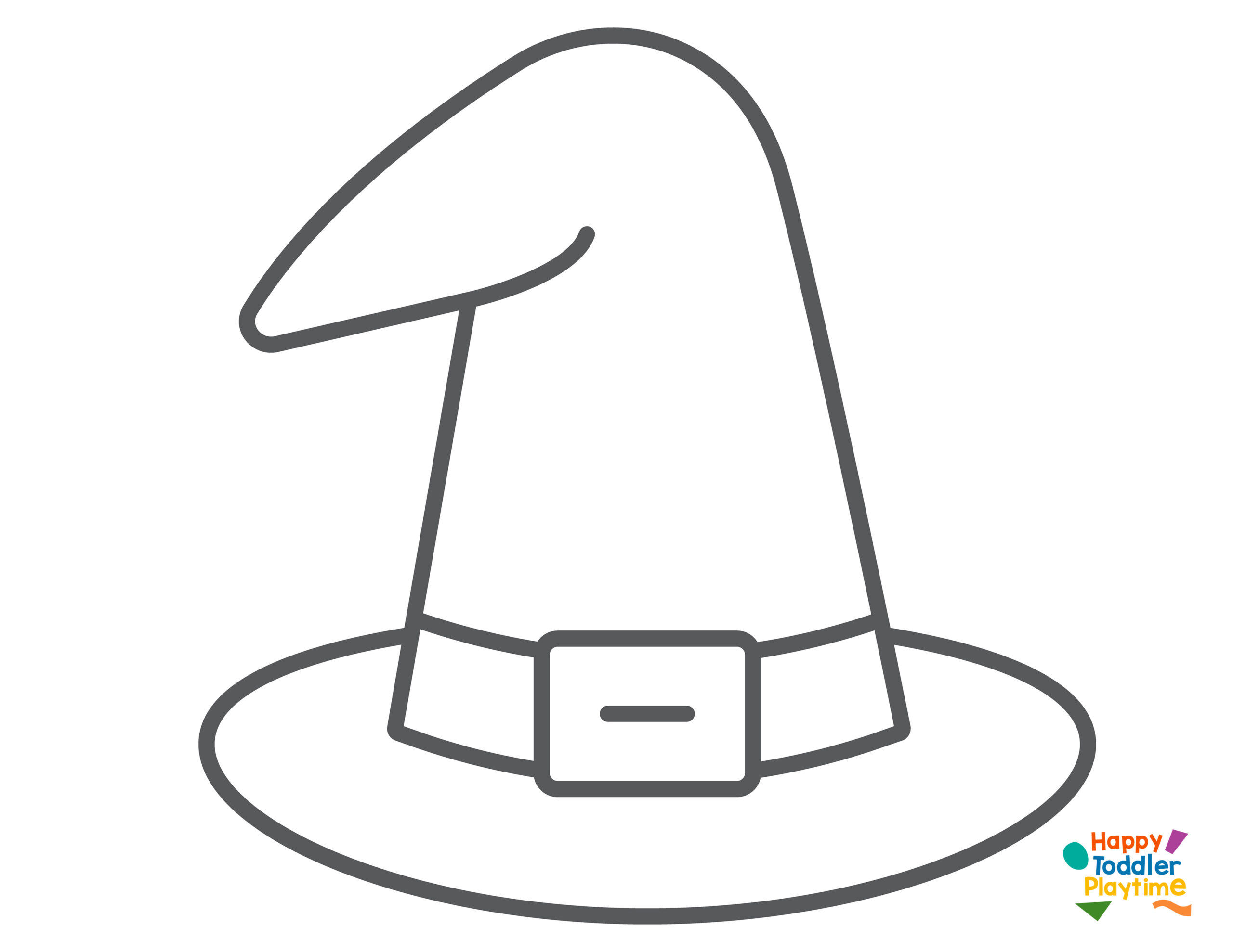 Torn Paper Witch Hat Craft With Free Printable - Happy Toddler in Free Witch Hat Pattern Printable