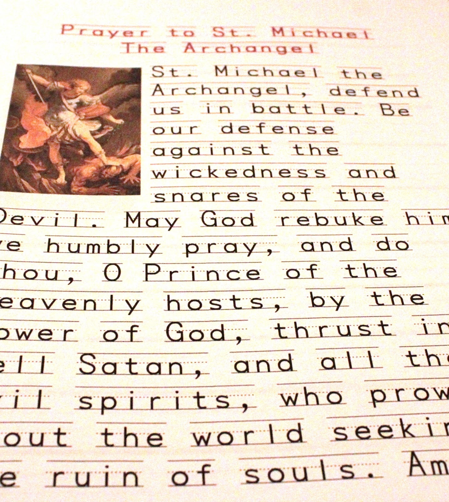 Training Happy Hearts: Get Your Free Printable Prayer To St with regard to Printable Free Printable St Michael Prayer