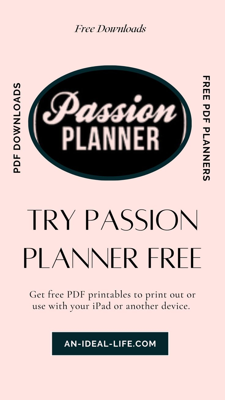 Try Passion Planner Free Pdf Planner Downloads pertaining to Passion Planner Free Printables