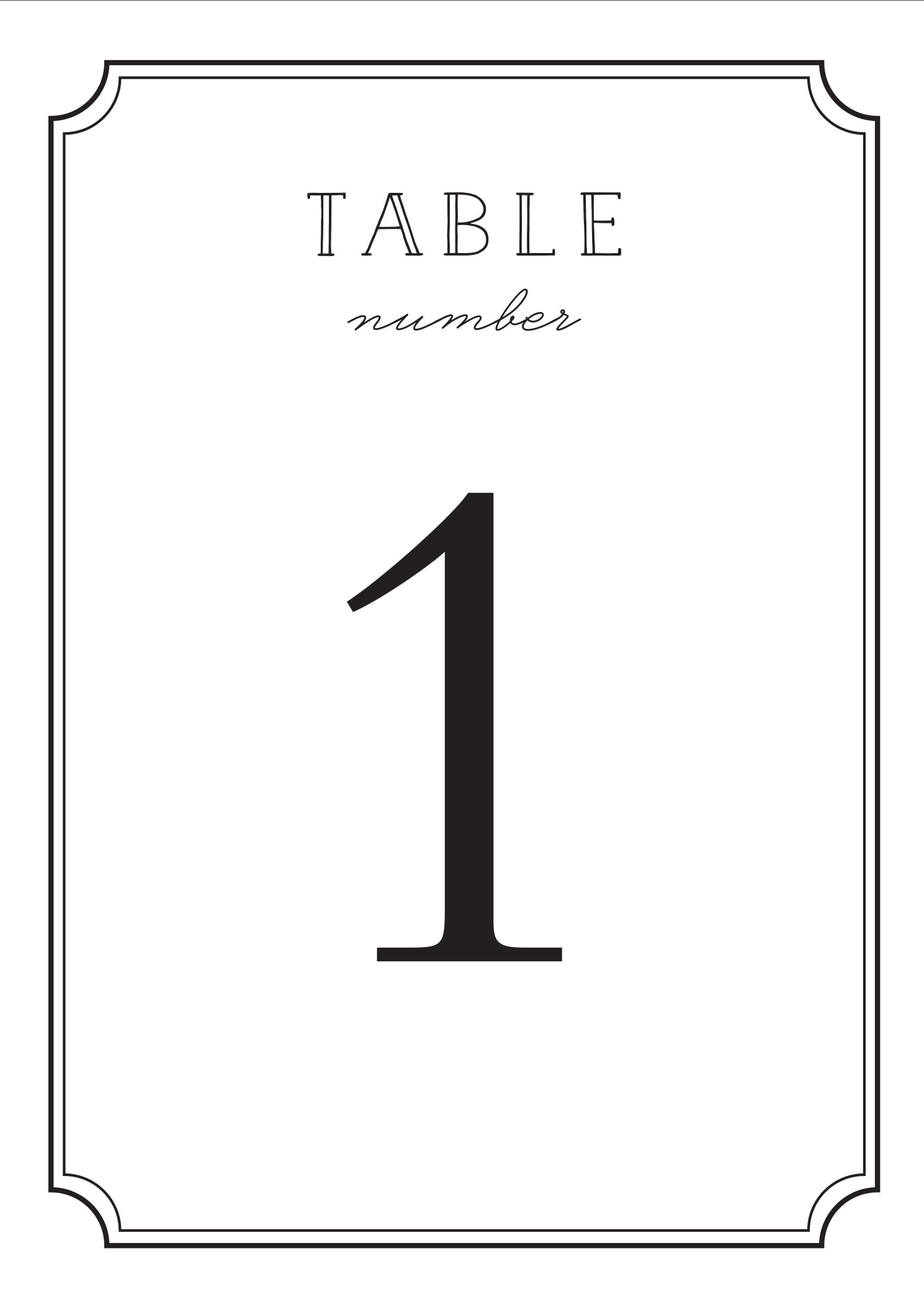 Type Frame Table Number Printablesbasic Invite within Downloadable Free Printable Table Numbers Template