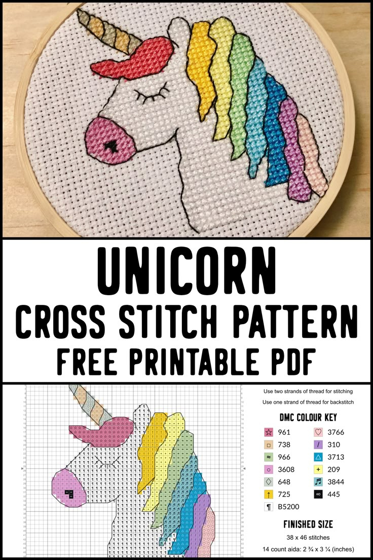 Unicorn Cross Stitch Pattern - Free Printable Pdf for Free Printable Unicorn Cross Stitch Pattern