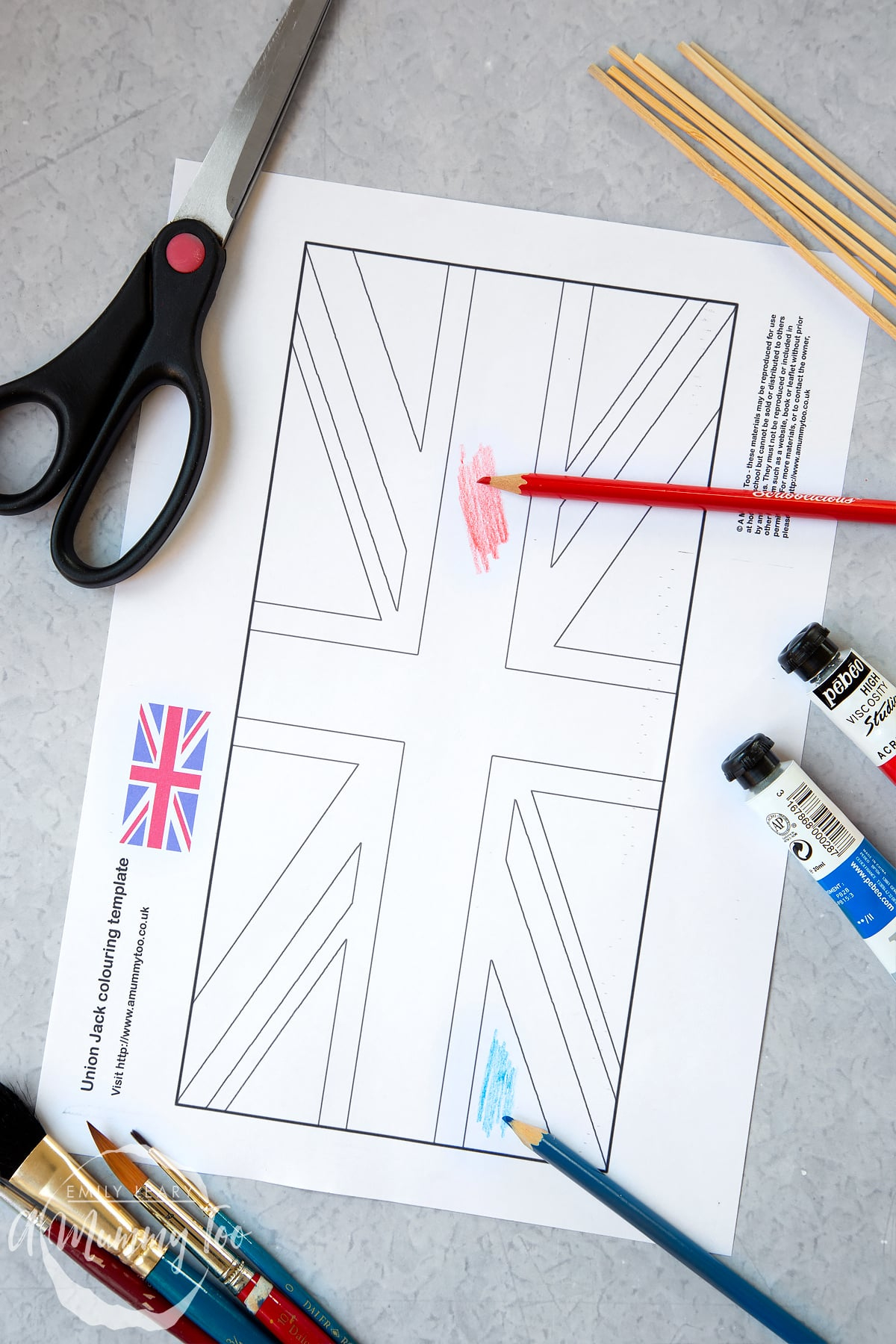 Union Jack Colouring In Template in Free Blank Flag Template Printable
