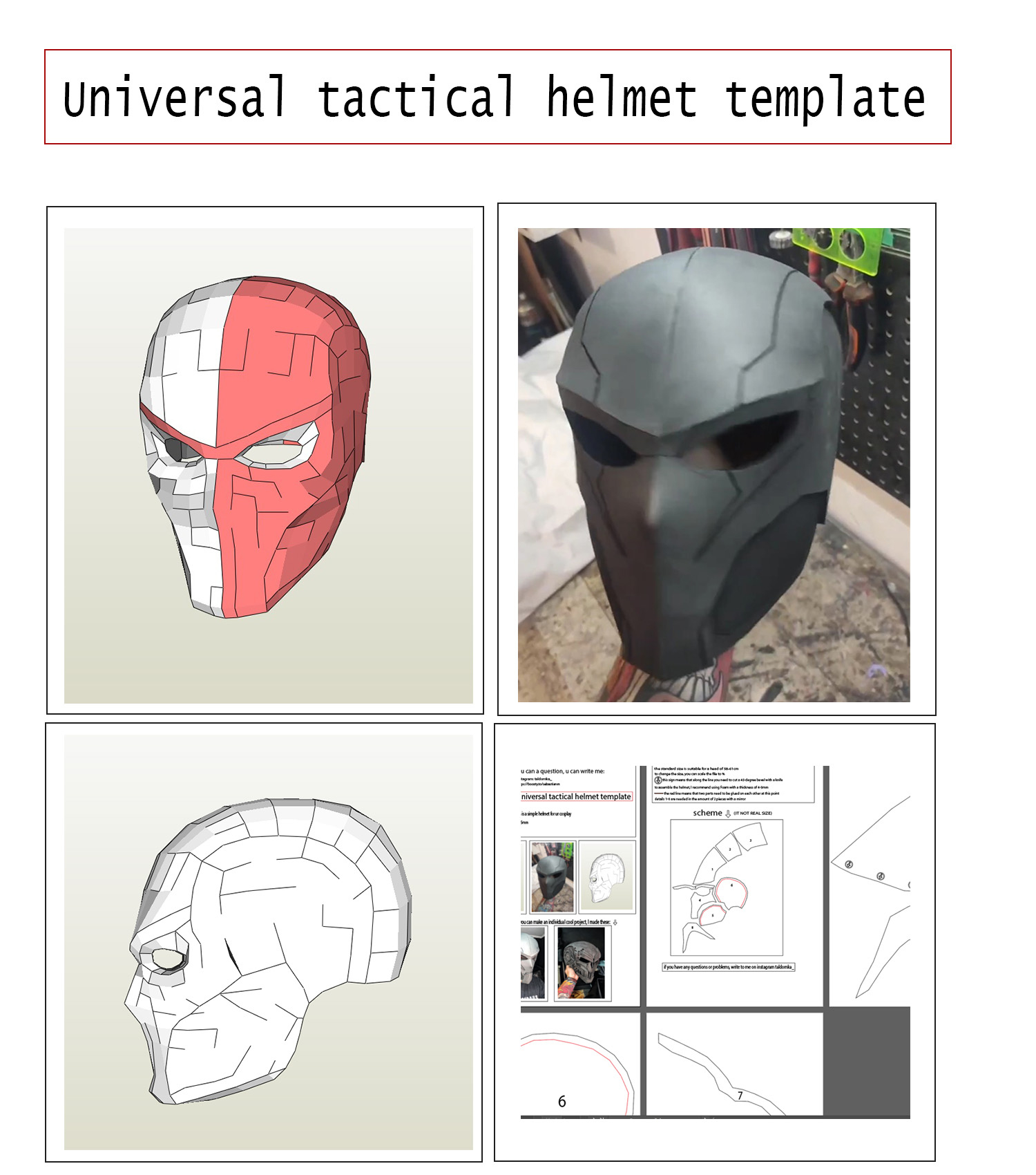 Universal Helmet , Mask Template | Inspire Uplift throughout Red Hood Helmet Template Free