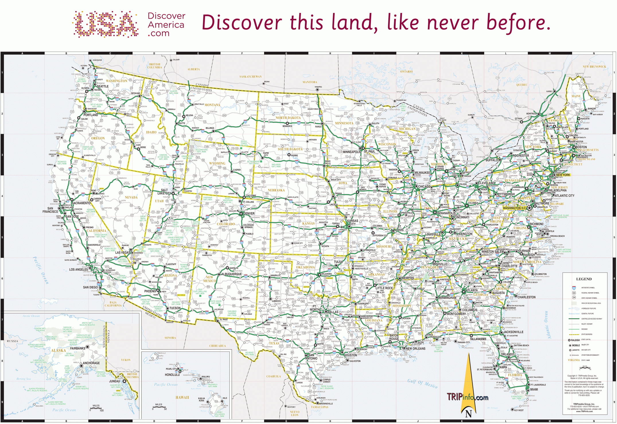 Usa Road Map with regard to Free Printable Road Maps