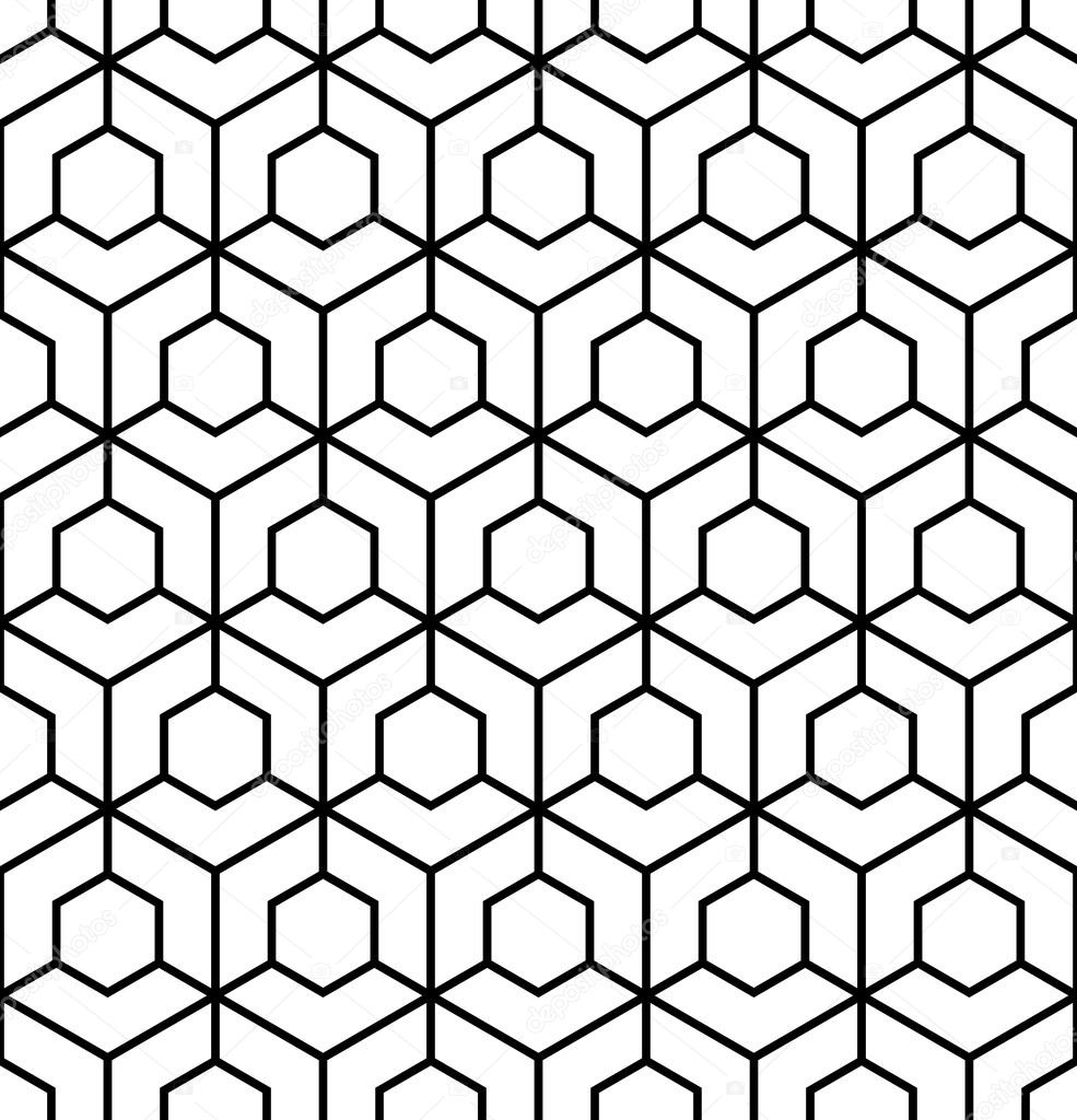 Vector Modern Seamless Sacred Geometry Pattern, Black And White in Printable Sacred Geometry Patterns