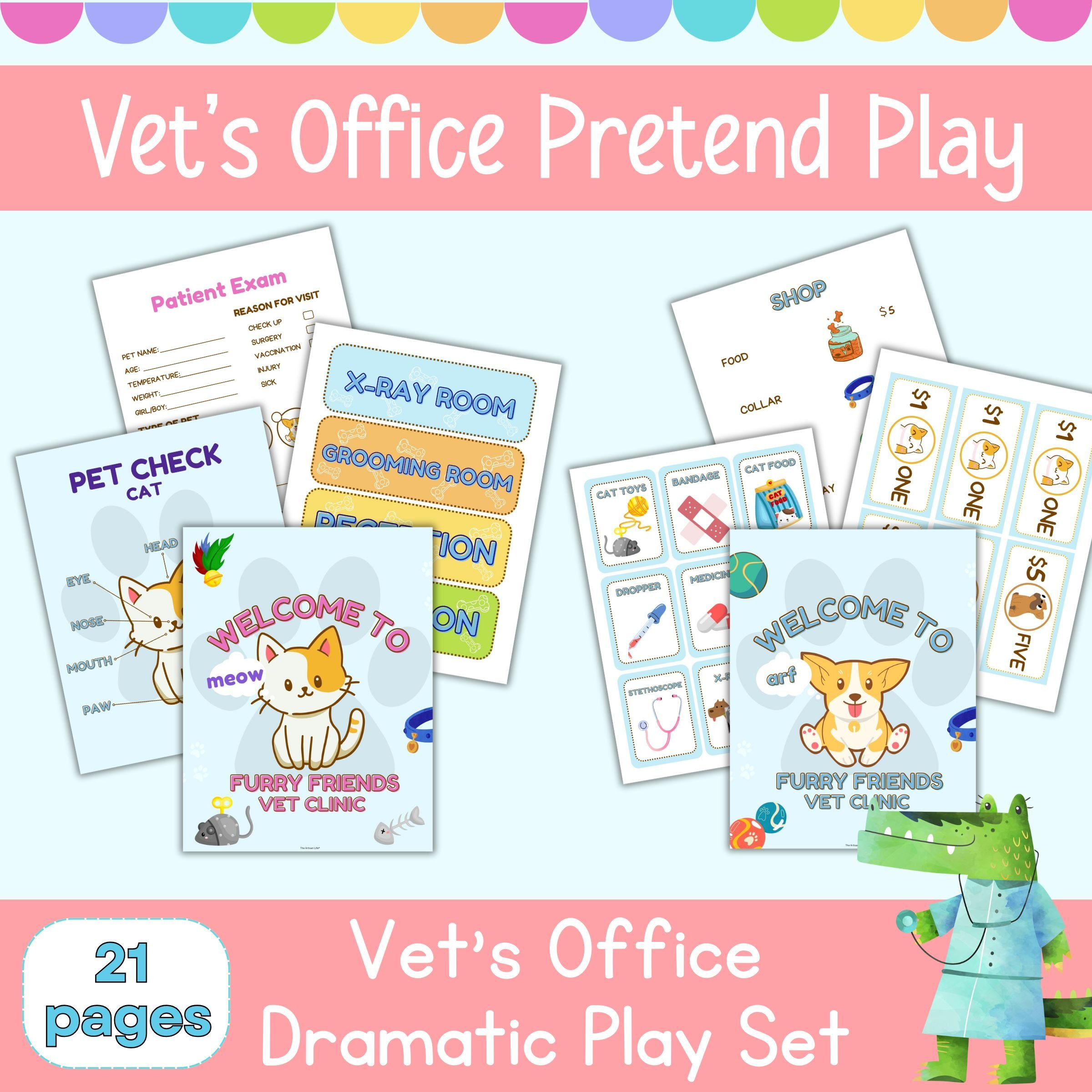 Vet Clinic Dramatic Play Free Printables - The Artisan Life within Dramatic Play Vet Clinic Free Printables