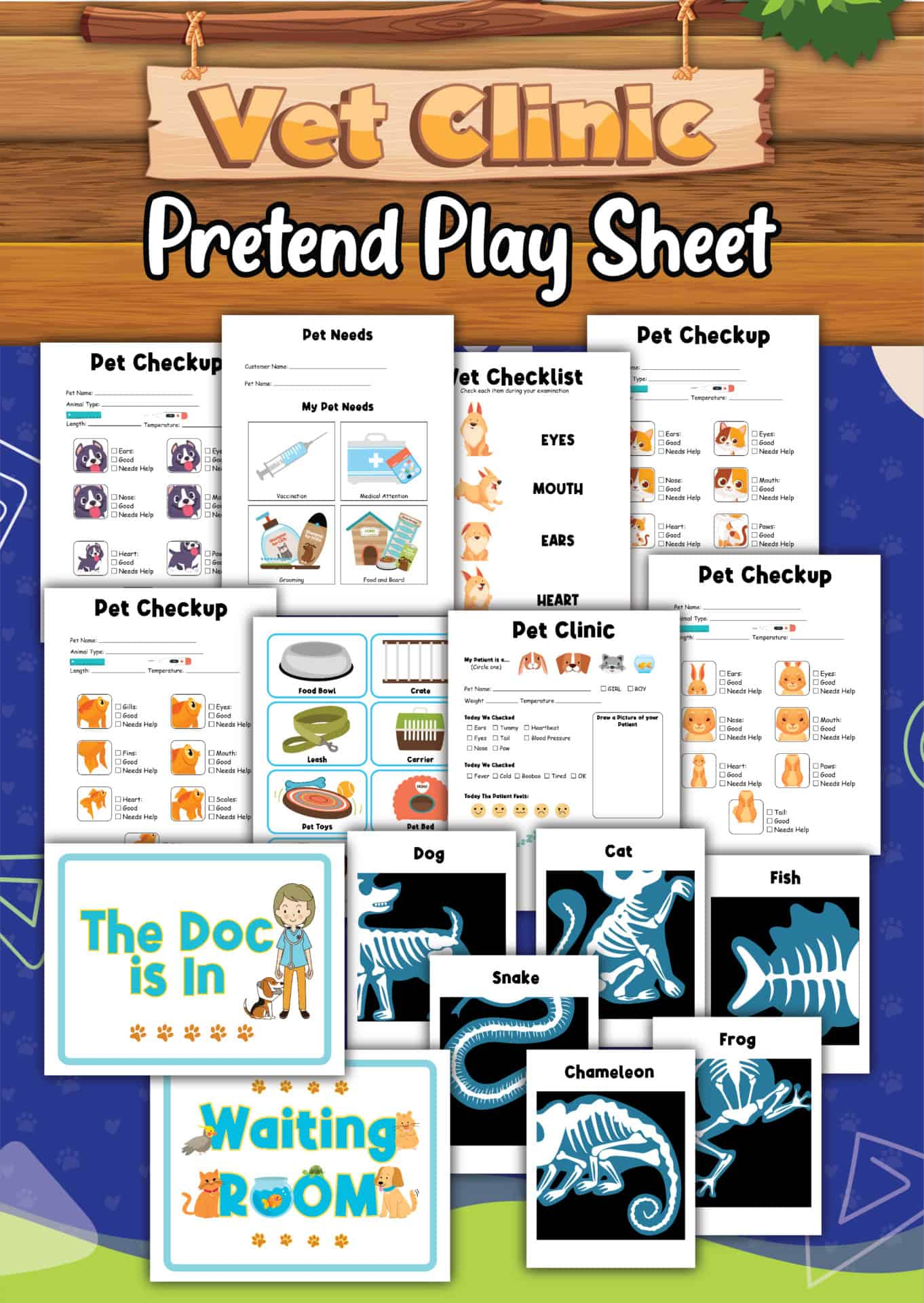 Vet Pretend Play Activities | Free Printable with Dramatic Play Vet Clinic Free Printables