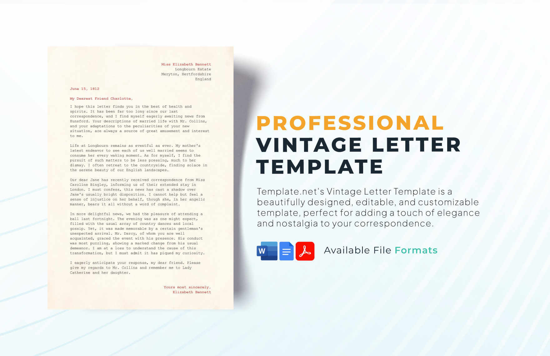 Vintage Letter Template In Word, Pdf, Google Docs - Download within Free Old Letter Template