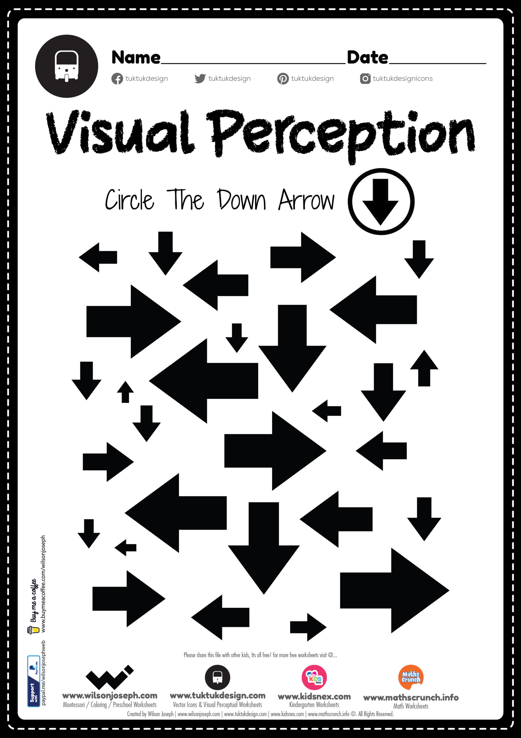 Visual Perception ~ Tuktuk Design throughout Free Printable Visual Motor Worksheets