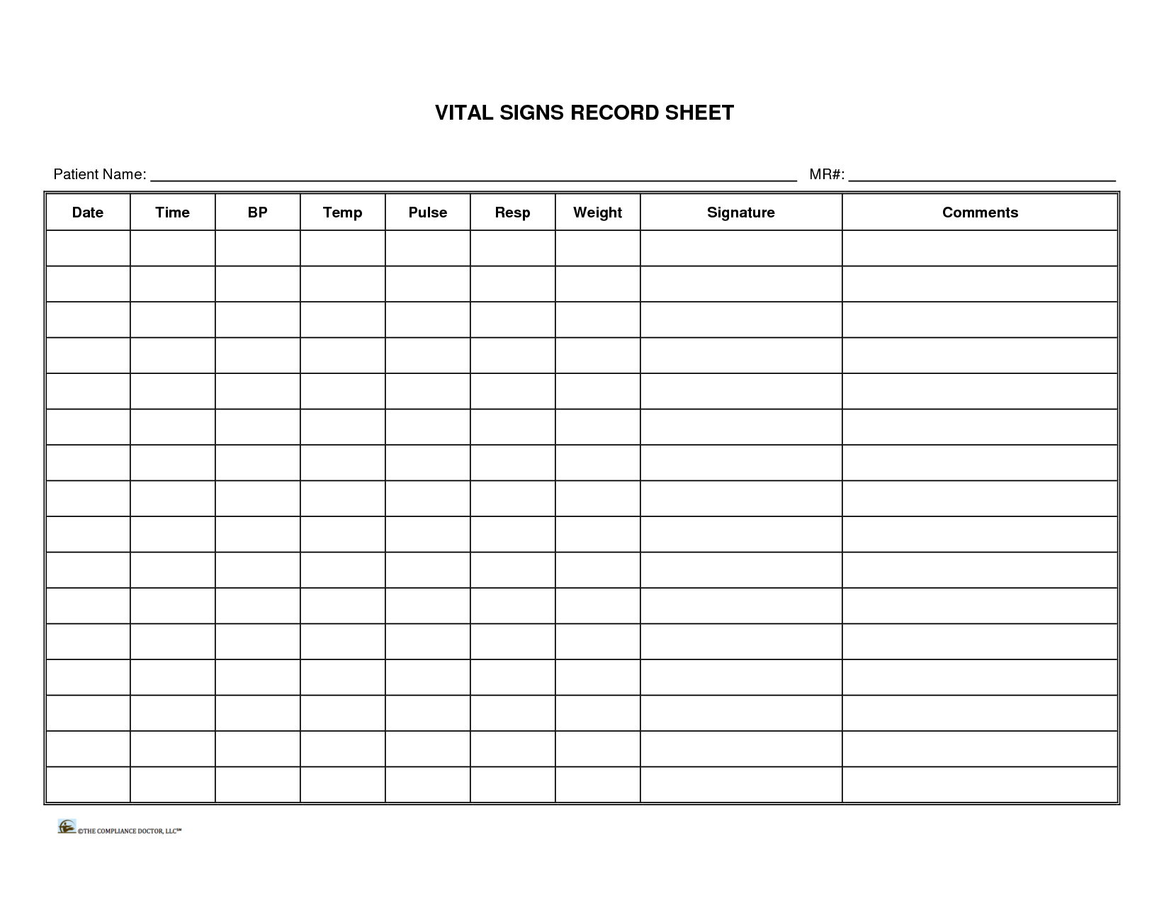 Vital Signs Chart Printable regarding Free Printable Vital Signs Flow Sheet