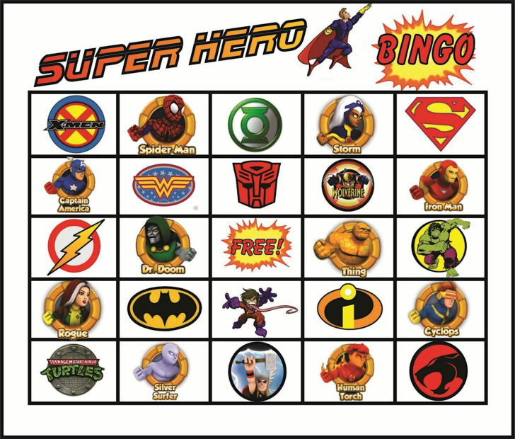 Superhero Bingo Free Printable
